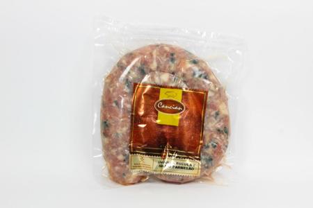 Linguiça com Rúcula e Parmesão